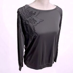 Sable Knit top, black with embroidery , size small